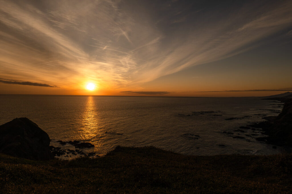 北海道襟裳岬の夕陽