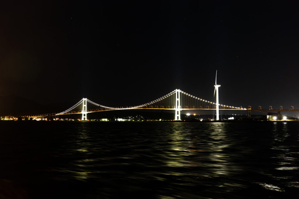 室蘭ナイトクルーズ白鳥大橋夜景２